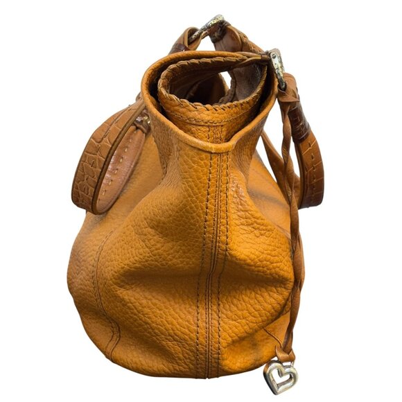 Brighton Brown Leather Hobo Bag With Heart Charm Accent - Picture 3 of 10